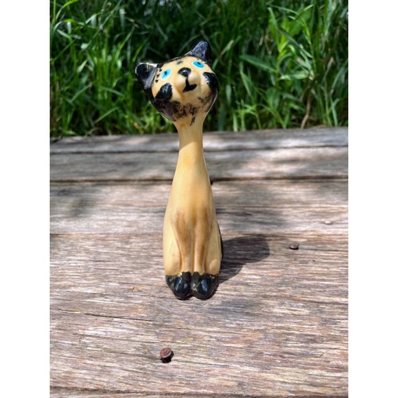 Vintage MCM Small Siamese Cat Figurine Ceramic - Picture 13 of 15